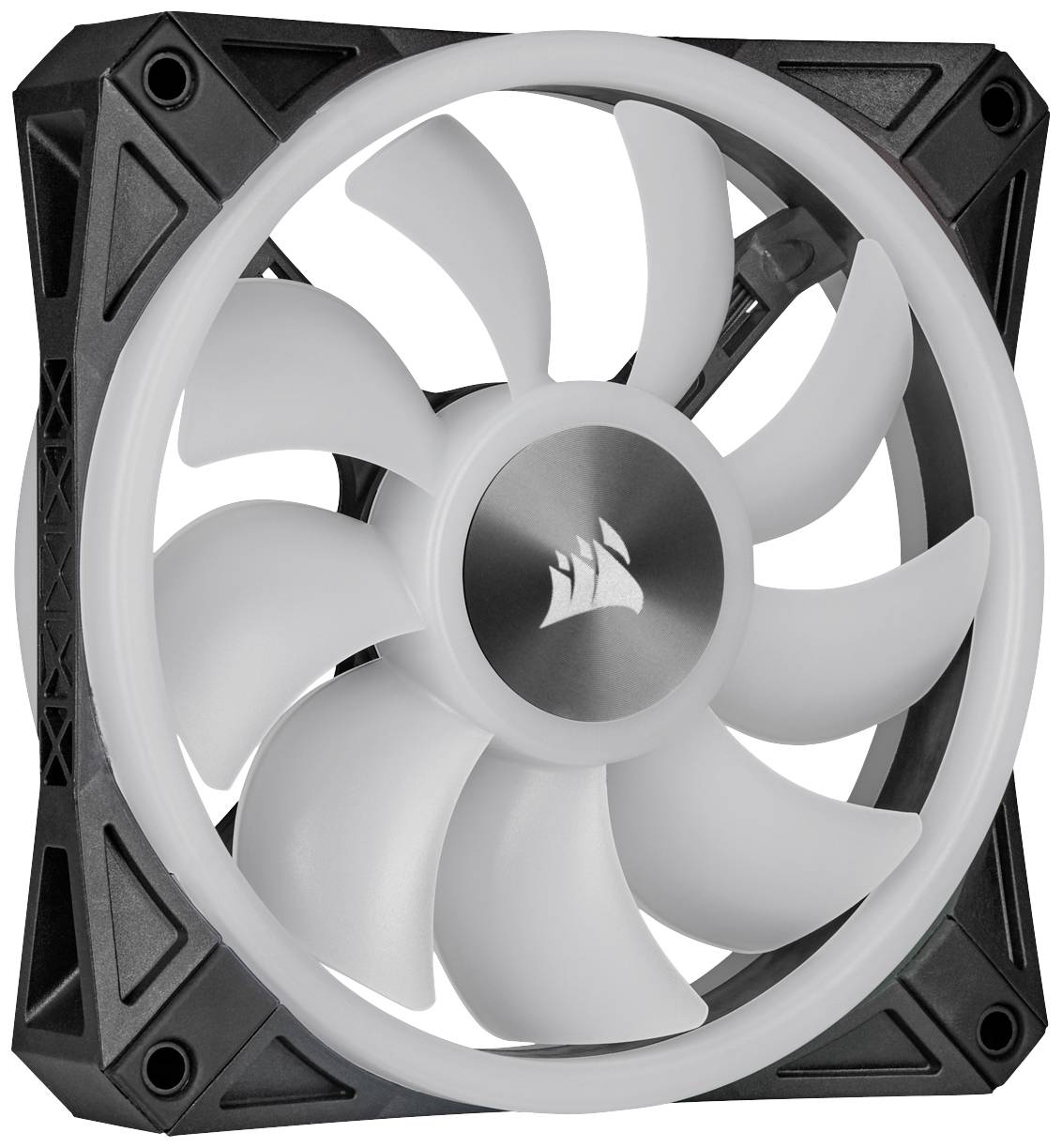 Un ventilateur d'ordinateur avec une pale blanche et un boîtier noir. Le ventilateur est conçu pour refroidir les composants d'un PC.
