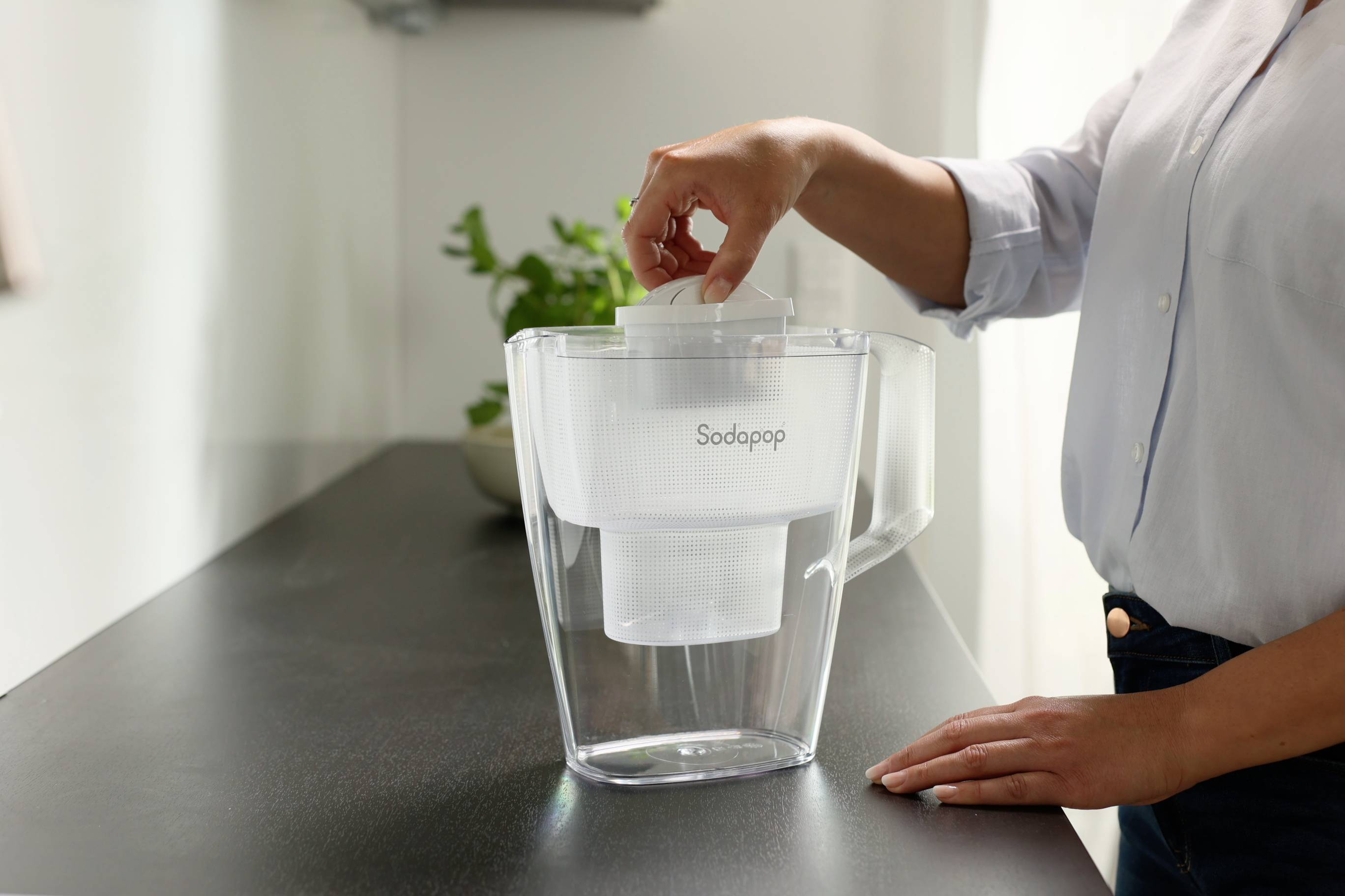 Sodapop 10029101 Carafe filtrante 3 l blanc, transparent-5