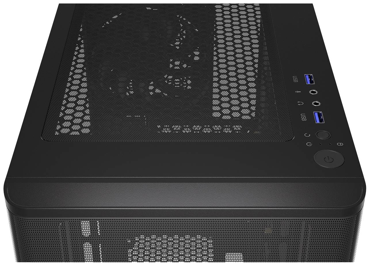 Tour midi endorfy Ventum 200 Solid Boîtier PC noir 1 ventilateur pré-installé, filtre anti-poussière-10