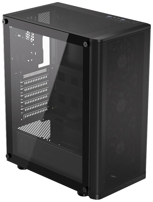 Tour midi endorfy Ventum 200 Air Boîtier PC noir 4 ventilateurs pré-installés, fenêtre latérale, filtre anti-poussière-27