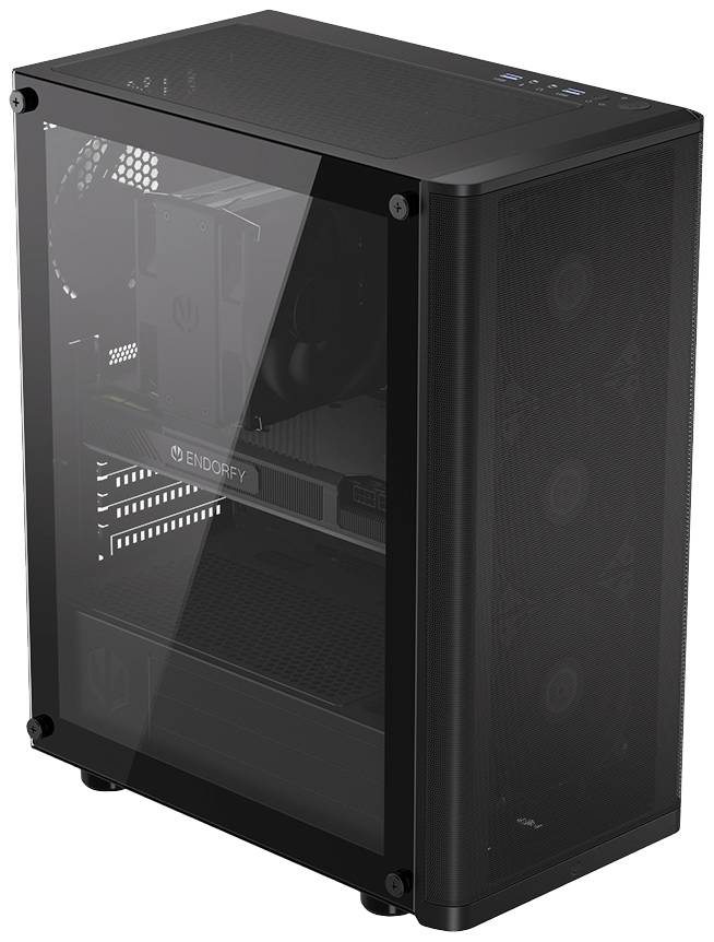 Tour midi endorfy Ventum 200 Air Boîtier PC noir 4 ventilateurs pré-installés, fenêtre latérale, filtre anti-poussière-29