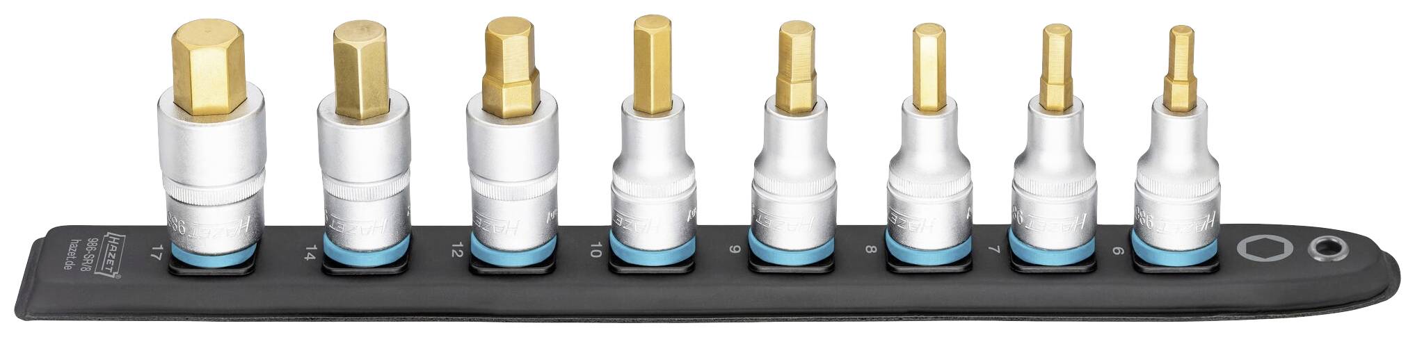 Hazet 986-SR/8 6 pans intérieurs Connecteur pour câble 12.5 mm 1/2" 8 pièces carré, 1/2" (12.5 mm)