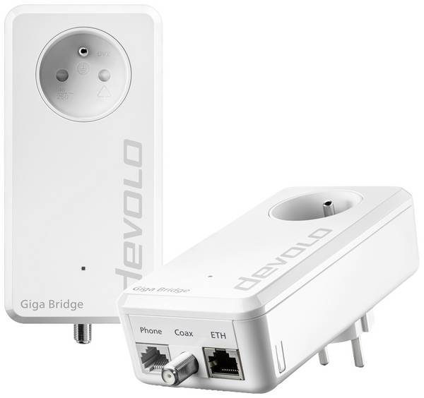 Devolo Giga Bridge Phoneline Adaptateur réseau 8856 FR IP-Bridge, fibre de verre