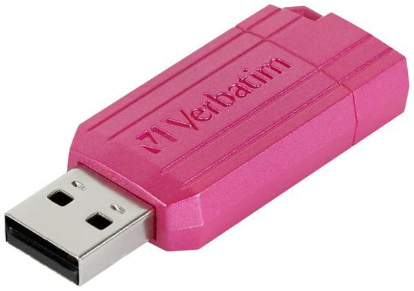 Verbatim USB DRIVE 2.0 PINSTRIPE Clé USB 128 GB rose 49460 USB 2.0