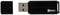 Clé USB noire avec capuchon retiré, posée à plat. Logo du fabricant 'MyMedia' sur la droite.