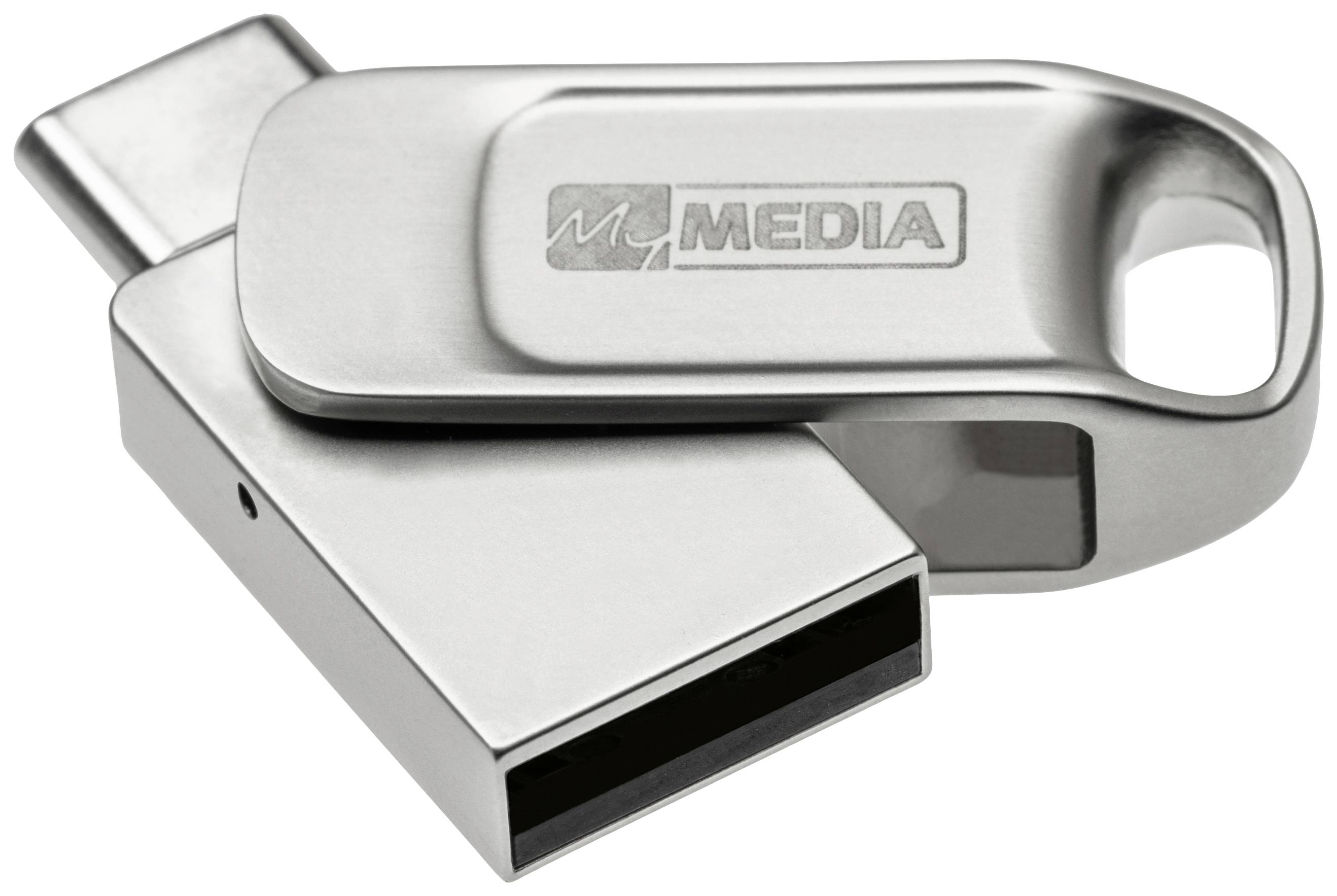 Mymedia Clé USB 2.0 OTG 32 Go, type AC, My Dual, blister argenté