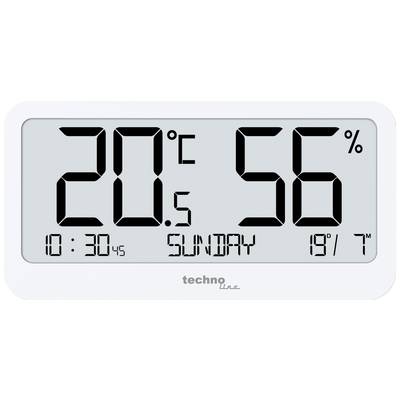 Thermomètre numérique et hygromètre indiquent 20,5°C et 56% d'humidité. C'est dimanche, 10h30. La tendance de température est à la hausse.