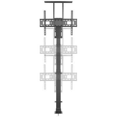 Support de plafond pour téléviseur, réglable en hauteur. Robuste, construit avec des supports en métal, adapté à différentes tailles de TV.