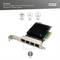 Carte réseau Ethernet à 4 ports, RJ45, prenant en charge jusqu'à 10 Gbps, PCI Express, chipset Realtek, fonctions : QoS, Wake-on-LAN.