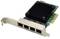Carte réseau à quatre ports Ethernet avec dissipateur thermique, installée dans un emplacement PCIe.