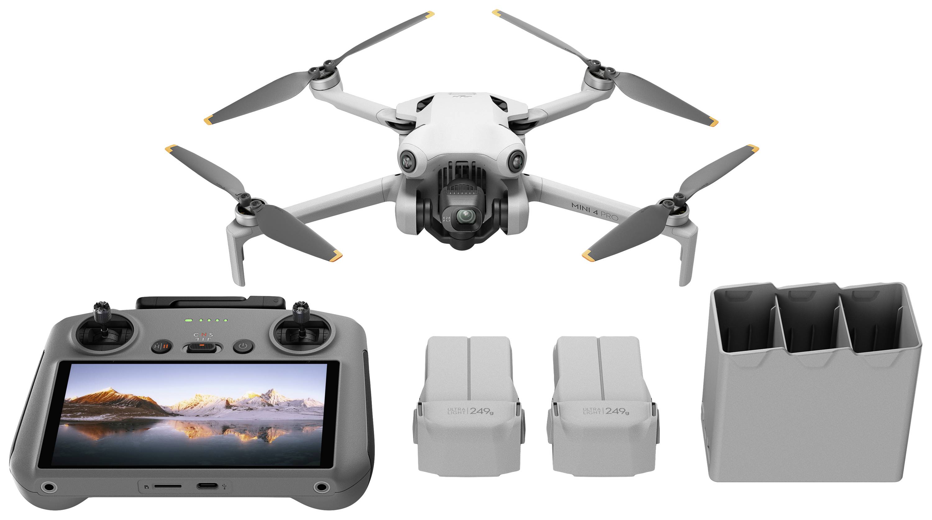 DJI Mini 4 Pro Drone quadricoptère prêt à voler (RtF) prises de vue  aériennes gris clair (mat) - Conrad Electronic France
