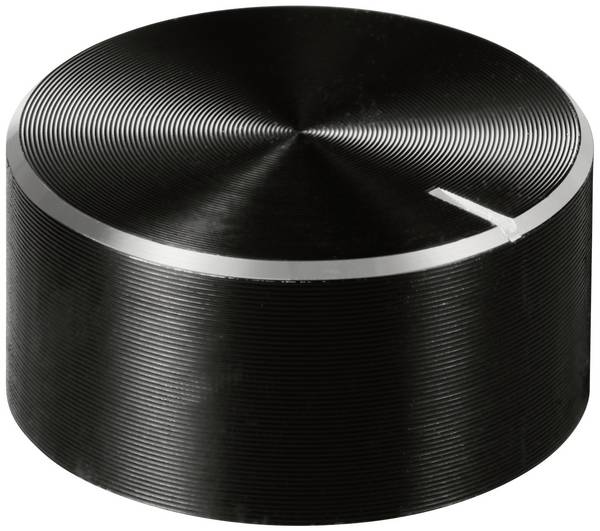 TRU COMPONENTS TC-11613832  Tête de bouton rotatif avec marquage noir (Ø x H) 20 mm x 10 mm aluminium, plastique 1 pc(s)