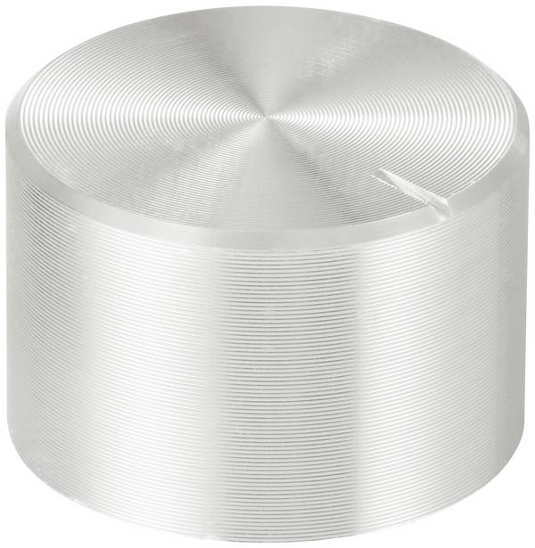 TRU COMPONENTS TC-11613836 Tête de bouton rotatif avec marquage argent (Ø x H) 20 mm x 13 mm aluminium, plastique 1 pc(s)