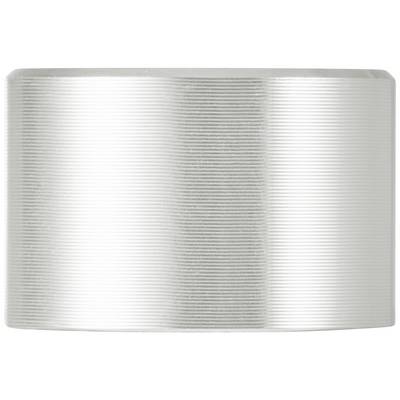 Un morceau de métal cylindrique à structure de rainures fines et réfléchissant.