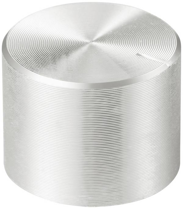 TRU COMPONENTS TC-11613868  Tête de bouton rotatif avec marquage argent (Ø x H) 17 mm x 13 mm aluminium, plastique 1 pc(s)