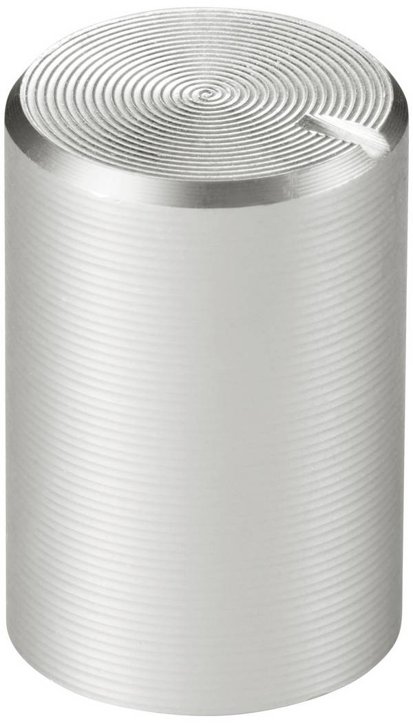 TRU COMPONENTS TC-11613900  Tête de bouton rotatif avec marquage argent (Ø x H) 10 mm x 15 mm aluminium, plastique 1 pc(s)