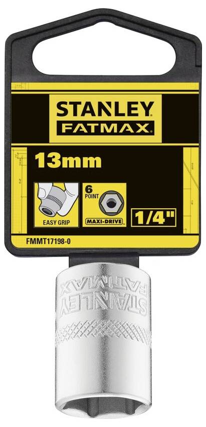 Adaptateur de douille Stanley Fatmax, 13 mm, hexagonal, 1/4 pouce, avec 'Easy Grip' et 'Maxi-Drive', numéro de produit : FMMT17198-0.