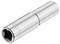 Adaptateur de clé hexagonale en métal, cylindrique, à surface brillante, présenté sous un angle diagonal. Adapté pour vis et écrous.