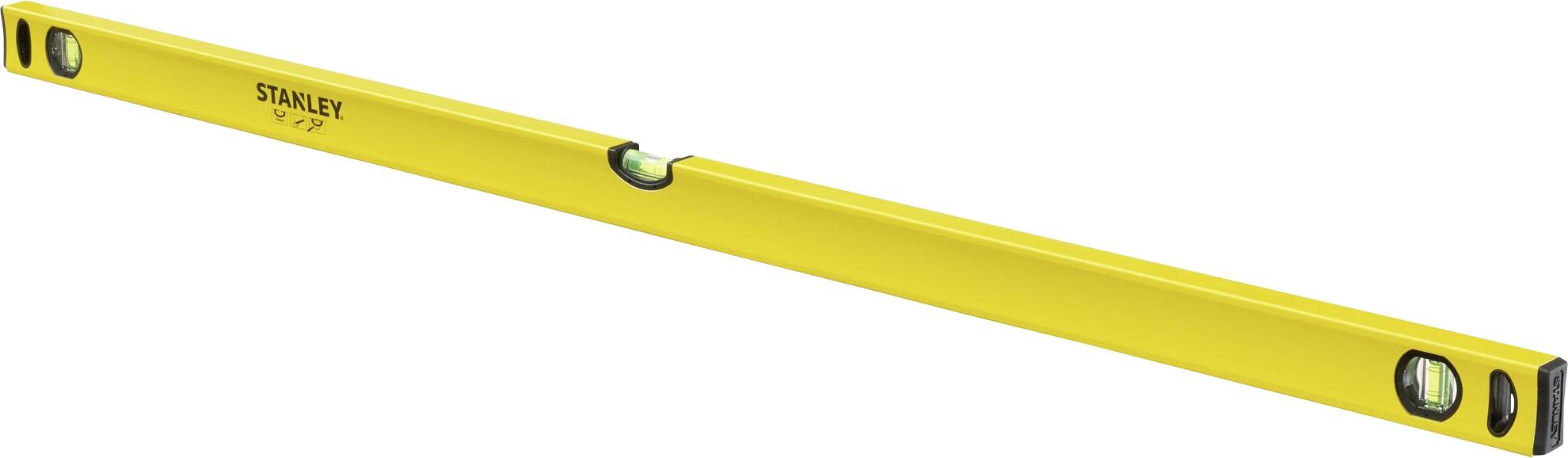 Niveau à bulle jaune avec trois fioles de visée pour mesurer les surfaces horizontales et verticales, adapté aux travaux de construction précis.