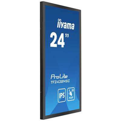 Un écran au format portrait d'iiyama, modèle ProLite TF2438MSC, 24 pouces, avec technologie IPS et écran tactile capacitif projeté (PCAP) 10 points.