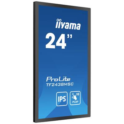 Image d'un moniteur iiyama ProLite TF2438MSC noir de 24 pouces avec technologie IPS et écran tactile 10 points.