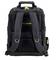 Sac à dos à outils noir avec des bretelles robustes, plusieurs compartiments et une poignée supérieure, adapté au transport d'outils.