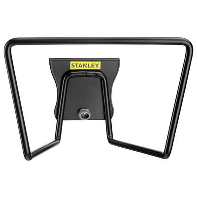 Support mural métallique Stanley avec cadre noir et logo jaune, idéal pour ranger outils et équipements.
