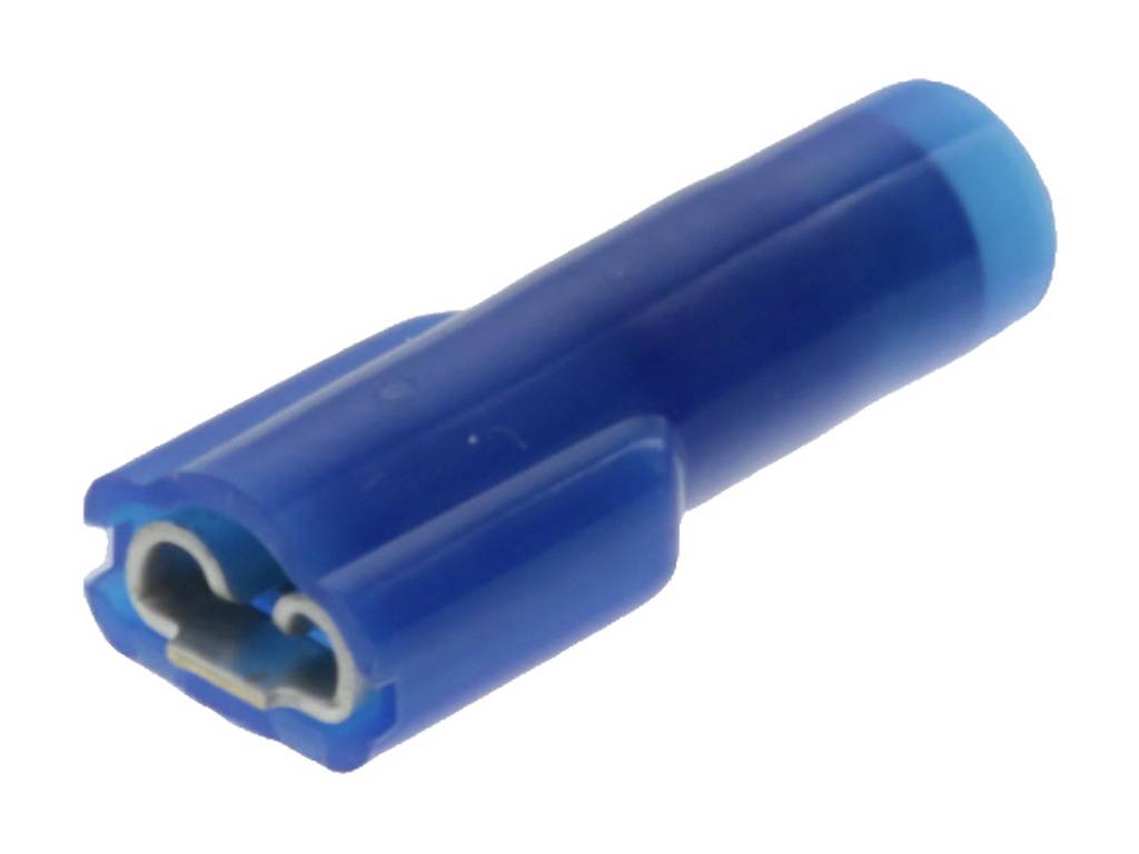 Un connecteur bleu pour raccorder des câbles électriques.