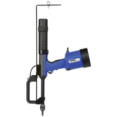 Appareil de pose de rivnuts, bleu et noir, avec poignée ergonomique, pour le montage facile des écrous à rivets. Logo Gesipa visible.