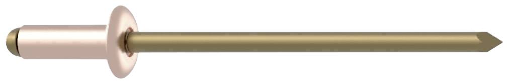 Un rivet aveugle à tête plate en métal montre comment il est utilisé pour fixer des matériaux sans accès direct à l'arrière.