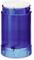Un filtre à eau cylindrique bleu transparent avec un couvercle blanc.