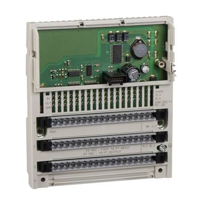 Module de commande électronique avec carte de circuit imprimé verte et plusieurs connexions enfichables. Adapté pour le contrôle des processus de machines.