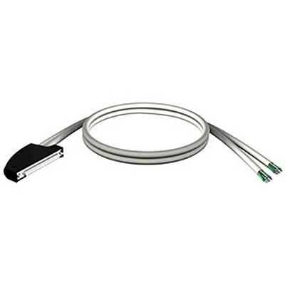 Un câble gris à double face avec une prise rectangulaire, utilisé pour connecter des appareils électroniques.