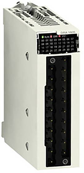 Un module électronique blanc avec des LED et des connecteurs, ressemblant à un boîtier de commande, portant l'inscription 'CRXA 1805' en haut à droite.