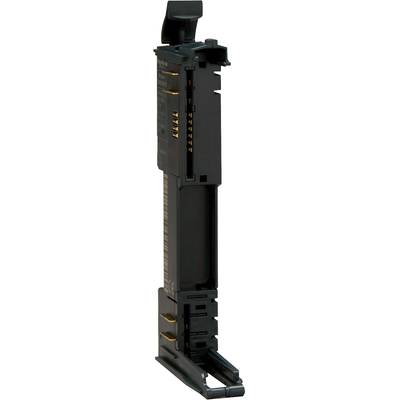 Connecteur électrique noir à structure verticale, présentant des contacts apparents et une construction robuste, conçu pour des applications industrielles.