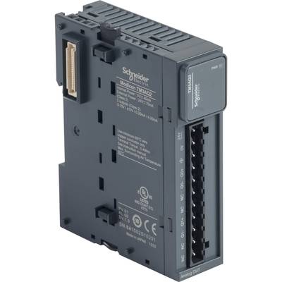 Module de commande industriel de Schneider Electric avec différentes connexions et une étiquette indiquant le modèle et la tension.