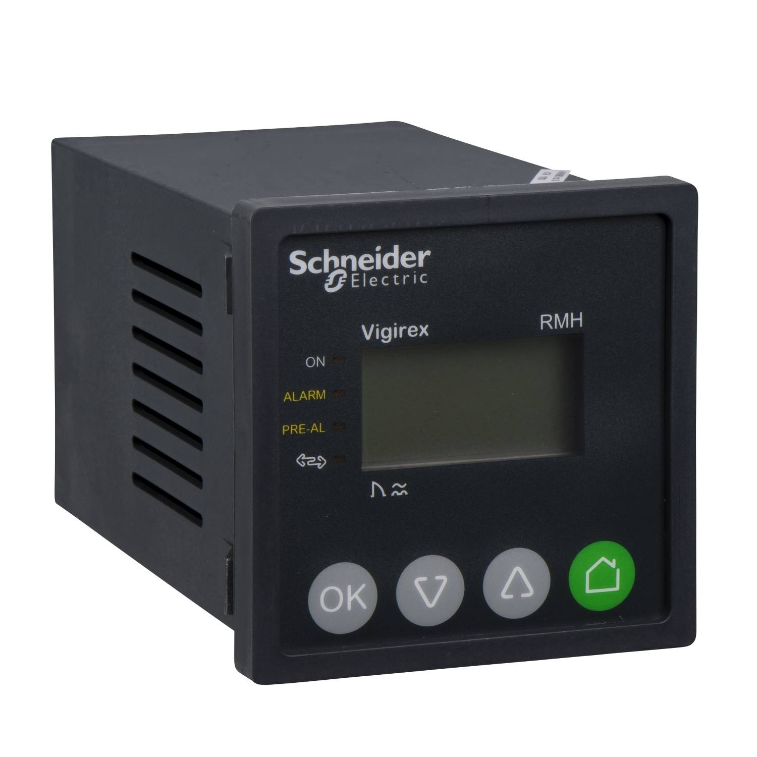 Un appareil de mesure électrique de Schneider Electric avec écran et boutons de commande, probablement utilisé pour la surveillance et le contrôle d'équipements.