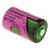 Une batterie au lithium violette de la marque Tadiran portant l'inscription « High Energy 3,6 Volts ».