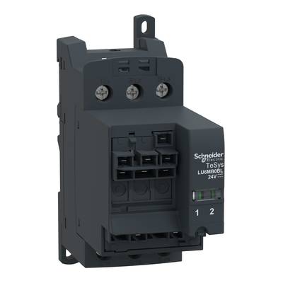 Un disjoncteur noir 'Schneider Electric TeSys LUGM80BL 24V', adapté aux applications industrielles, avec des bornes à vis.