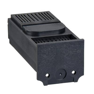 Un boîtier en plastique noir rectangulaire avec des fentes de ventilation et des points de connexion ouverts, adapté aux modules électroniques.