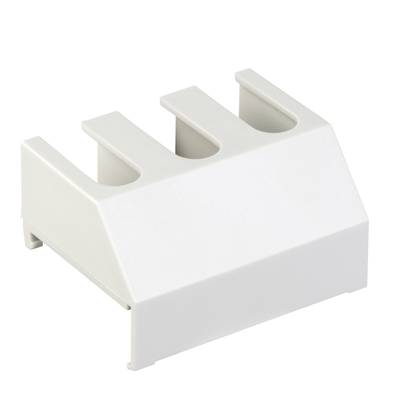 Un support de câbles blanc à triple fente pour l'organisation des câbles.