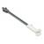 Long stylo gris en métal avec un embout cylindrique blanc en plastique, sur un fond blanc.