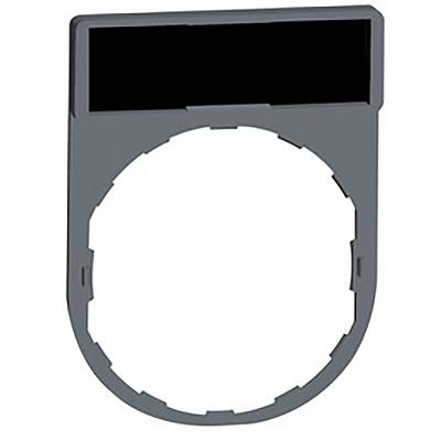 Un élément en plastique gris rond avec une surface rectangulaire noire sur le dessus, probablement un anneau adaptateur ou un composant de fixation.