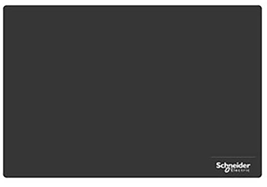 Un pad rectangulaire noir avec le logo blanc 'Schneider Electric' dans le coin inférieur droit.