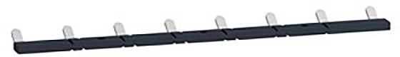 Une barre de support de câbles noir avec huit clips de fixation transparents pour l'organisation des câbles.