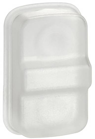 Porte-savon blanc aux bords arrondis.