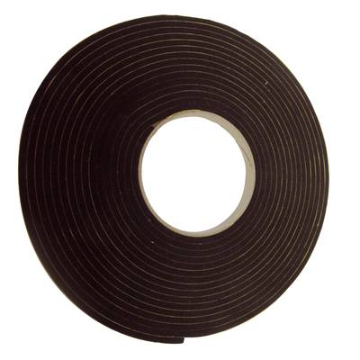 Un rouleau de ruban isolant noir, posé à plat, avec des lignes circulaires concentriques visibles.
