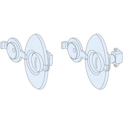 Deux dessins techniques de disques circulaires avec poignées et serrures à encastrer. Les deux disques sont identiques et représentent une vue de côté.