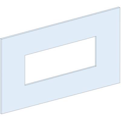 Plaque rectangulaire de couleur bleu clair avec une découpe rectangulaire au centre.