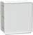 Boîtier en métal avec des fentes de ventilation sur le côté. Design rectangulaire simple, adapté aux applications électroniques.